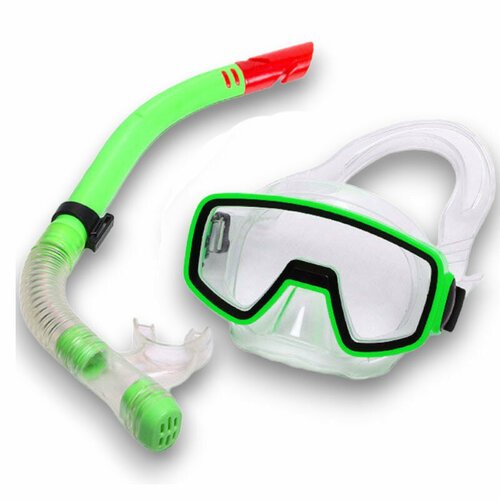 Набор для плавания детский E41227 маска+трубка (ПВХ) (зеленый)