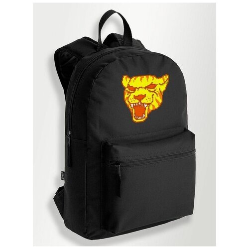 Черный школьный рюкзак с DTF печатью Игра Hotline Miami (Хотлайн Майами, игра, Джекет) - 1120png