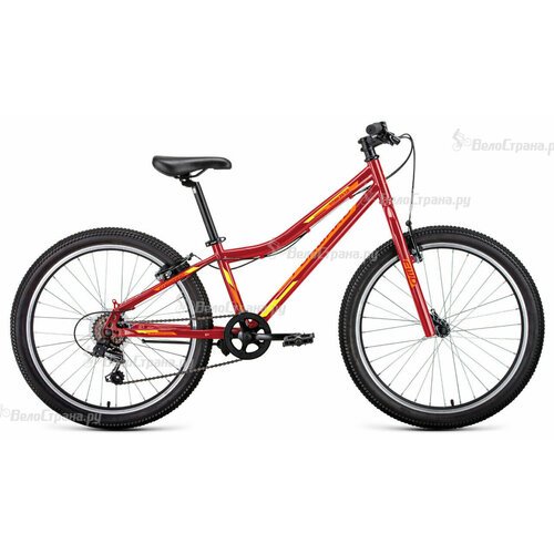 Подростковый велосипед Forward Titan 24 1.0 (2022) 24 Красно-желтый (126-155 см)