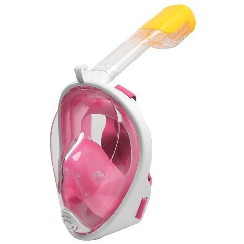 Подводная маска для плавания, полнолицевая маска для снорклинга с креплением для экшн-камеры, размер L/XL, розовая