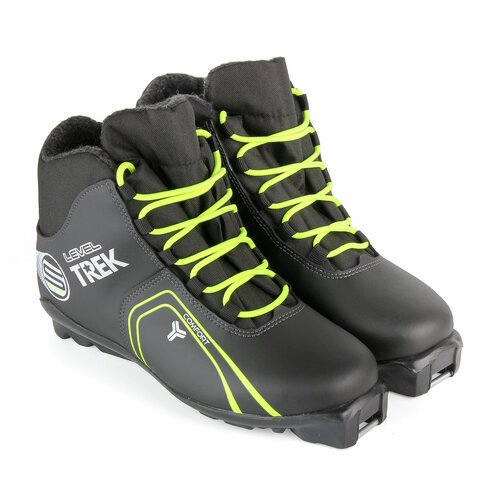 Ботинки лыжные TREK Level1 SNS черный/ лого неон 40