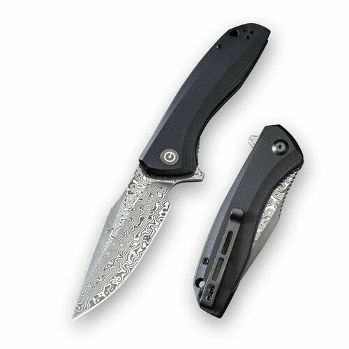 Нож Civivi Baklash Flipper Knife G10 Handle (3.5' Damascus Blade) black