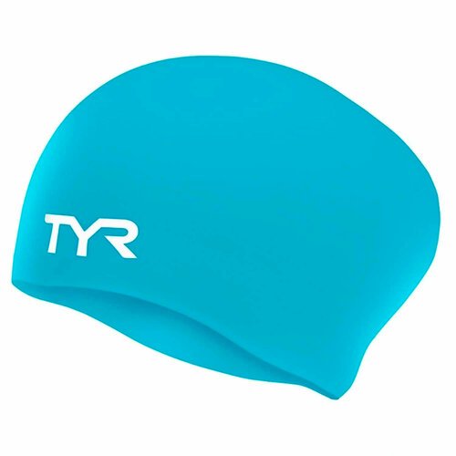 Шапочка для плавания TYR Long Hair Wrinkle-Free Silicone Cap Голубой
