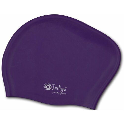 Шапочка для плавания силиконовая длинные волосы INDIGO 804 SC Фиолетовый