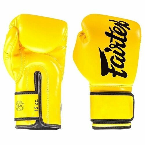 Боксерские перчатки Fairtex Boxing gloves BGV14 желтые с черной окантовкой