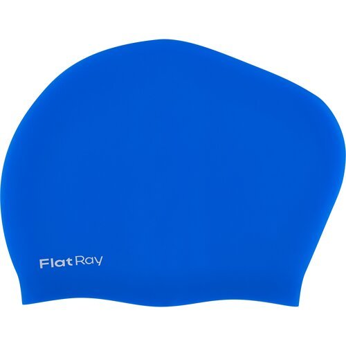 Шапочка силиконовая для длинных волос Flat Ray Long Hair Silicone Swim Cap (синий, S/M)