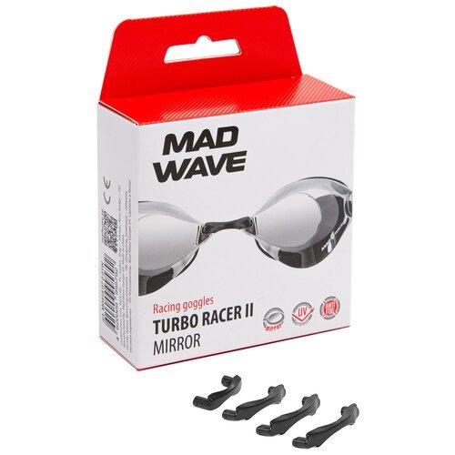 Очки для плавания MAD WAVE Turbo Racer II Mirror, черный