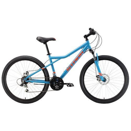 Велосипед STARK Slash 26.1 D (2021), горный (взрослый), рама 18', колеса 26', синий/оранжевый, 15.9к