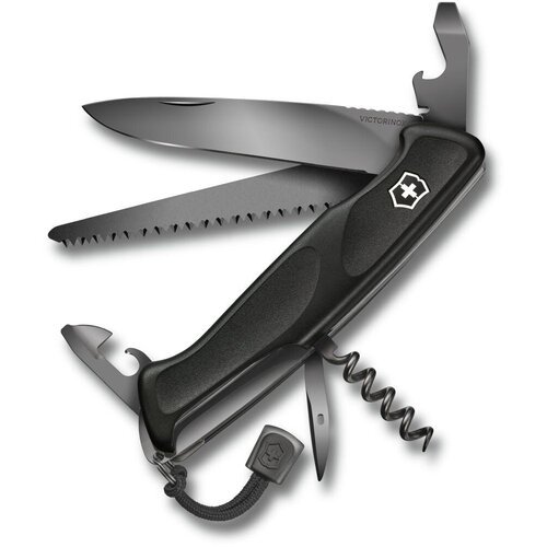 Нож перочинный Victorinox RangerGrip Onyx (0.9563. C31P) 130мм 12функц. черный подар. коробка