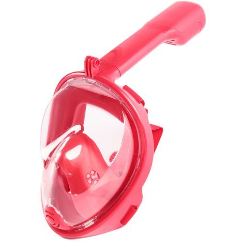 Маска для плавания с трубкой полнолицевая L/XL с креплением для экшн-камеры, маска для подводного плавания, маска для снорклинга детская, красная
