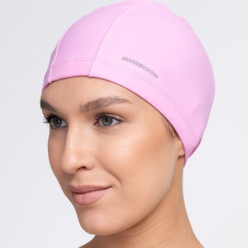 Комбинированная шапочка для плавания / бассейна SwimRoom “PU Swim Cap”, Взрослая, цвет розовый