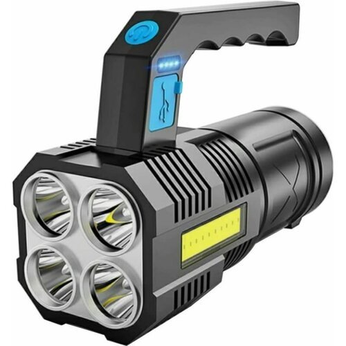 Аккумуляторный фонарь Ultraflash LED53766 (4В, черный, 4LED+COB, 3 Вт, 4 режима, USB, бокс) 15017