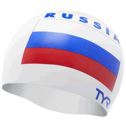 Шапочка для плавания Tyr Russia Silicone Swim Cap белая