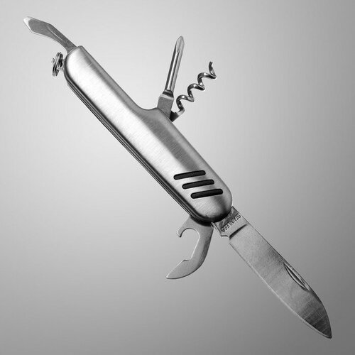 Нож швейцарский 'Артек', 6в1, рукоять с насечками, хром (арт. 610709)