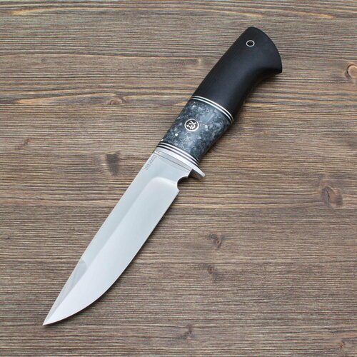 Нож туристический Лесник Универсальный 110Х18М-ШД Полированный Дюраль Черный граб Акрил темный Ножи Lemax (Лемакс)