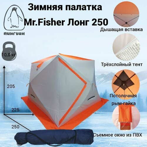 Палатка куб зимняя 3-сл Mr.Fisher Лонг 250
