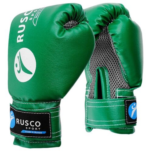Перчатки боксерские RUSCO SPORT детские кож. зам. 6 Oz зеленые