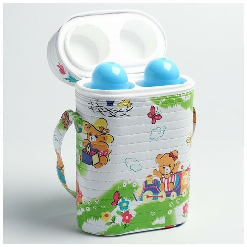 Термосумка - контейнер для двух детских бутылочек (пенопласт), цвет микс