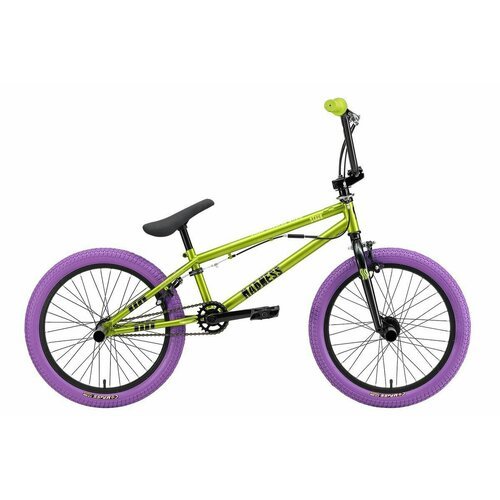 Велосипед Stark Madness BMX 3 (2024) 9' зеленый металлик/черный, зеленый/фиолетовый