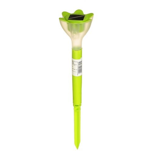 Фонарь садовый на солнечной батарее 'Цветок зеленый', 32 см, d 6 см, 1 led, пластик