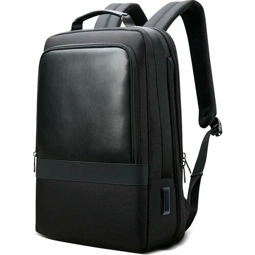 Рюкзак мужской городской дорожный Bopai Business средний 20л, для ноутбука 15.6', с USB портом, черный, влагостойкий, текстильный, молодежный