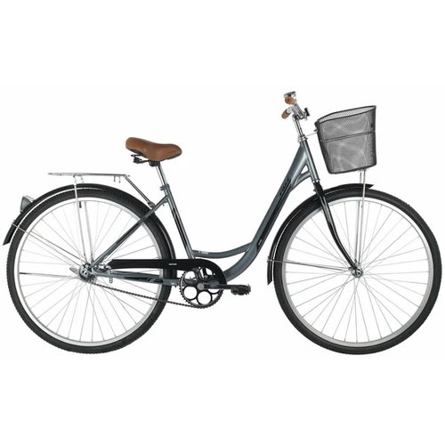 Велосипед FOXX 28' VINTAGE 18 серый, + передняя корзина