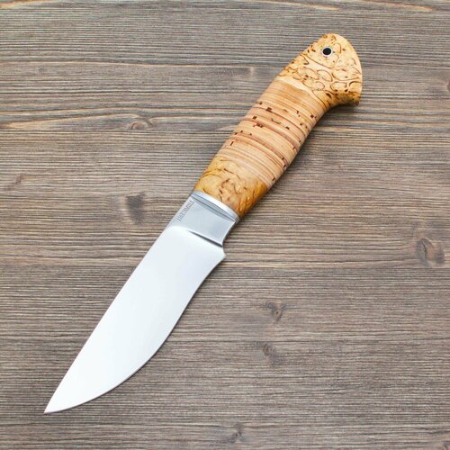 Нож туристический Тундра (охотничий) 110Х18М-ШД Полированный Дюраль Карельская береза Береста Ножи Lemax (Лемакс)