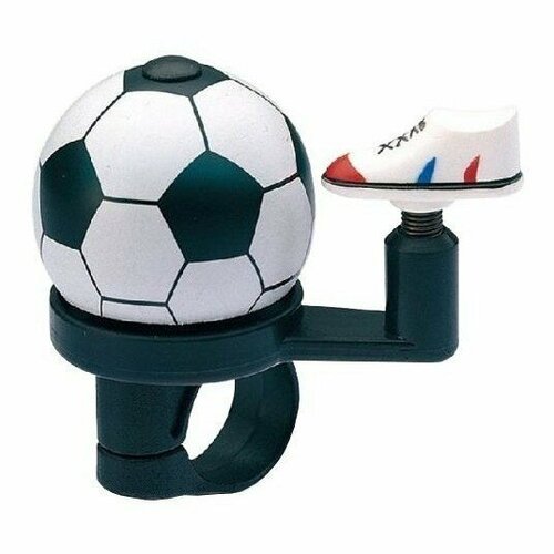 Звонок JH-302 'Футбольный Мяч' D:38 мм, алюминиевый купол и пластиковая база, для руля D:22,2