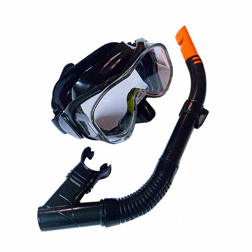 Набор для плавания взрослый E39247-4 маска+трубка, ПВХ, черный