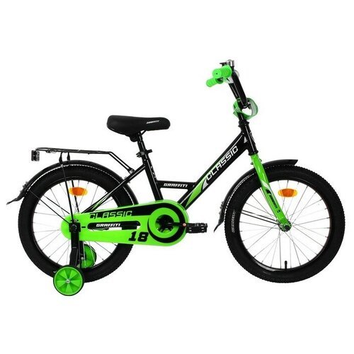 GRAFFITI Велосипед 18' Graffiti Classic, цвет черный/зеленый