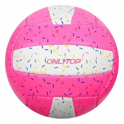 Мяч волейбольный ONLITOP 'Пончик' размер 2, 150 гр, 18 панелей, 2 подслоя, PVC, машинная сшивка 416