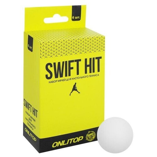 Набор мячей для настольного тенниса d=40 мм, 6 шт, цвет белый