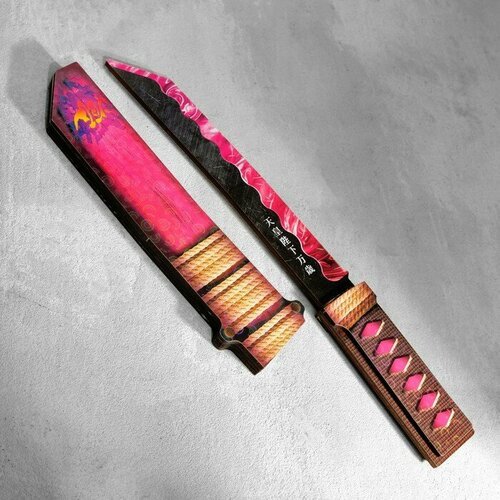 Сувенир деревянный 'Нож Танто', в ножнах, розовый