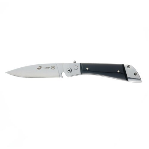 Нож складной STINGER, клинок 90 мм, рукоять из нержавеющей стали и смолы чёрного цвета, в нейлоновом чехле FB1316