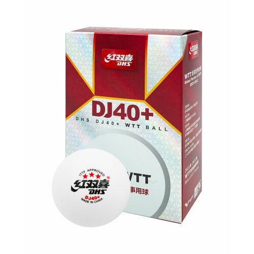 Мячи для настольного тенниса DHS 3*** DJ40+ WTT ITTF бел. 6 шт.