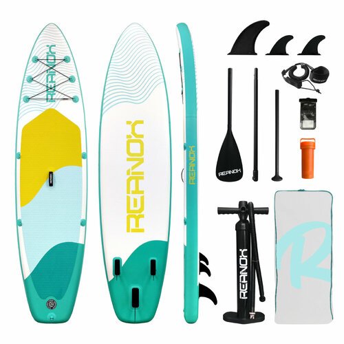 Надувная серфинг доска SUP board TOURUS REANOX RX-Y01 2023 (335х84х15 см) с рюкзаком, веслом, насосом и страховочным лишемSUP-доска