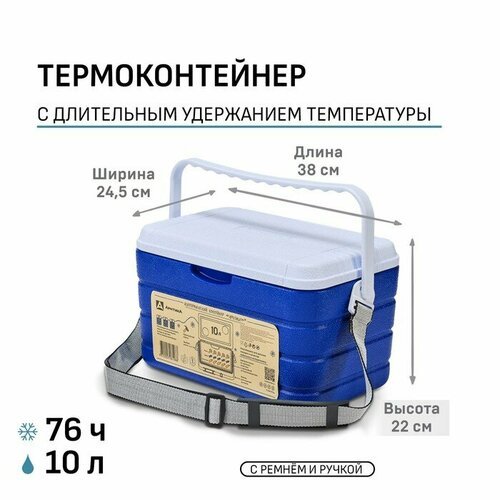 Термоконтейнер 'Арктика' 10 л, 38 х 25 х 22 см, синий