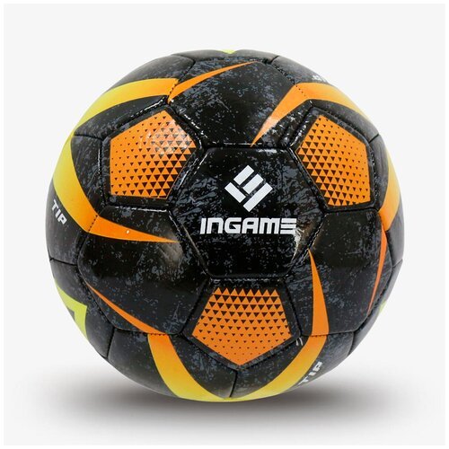 Мяч футбольный INGAME TIP, черный/оранжевый