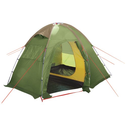Палатка кемпинговая трёхместная Btrace Newest 3, зеленый/бежевый