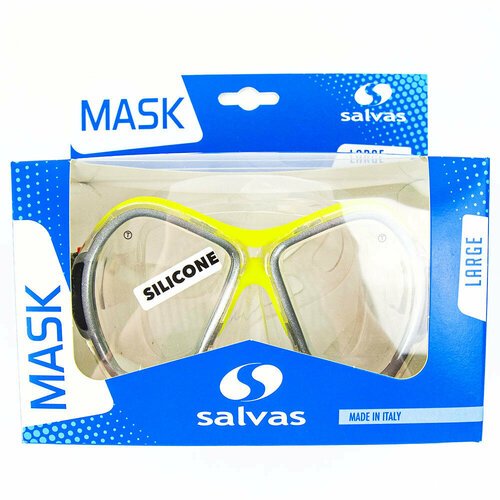 Маска для плавания SALVAS Phoenix Mask CA520S2GYSTH, размер взрослый, серебристо-жёлтая