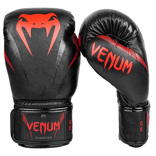 Боксерские перчатки Venum Impact Black/Red (8 унций)