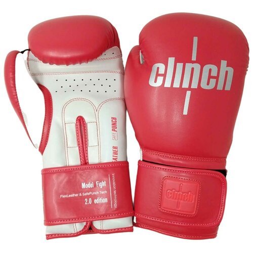 C137 Перчатки боксерские Clinch Fight 2.0 красно-белые - Clinch - Красный - 12 oz