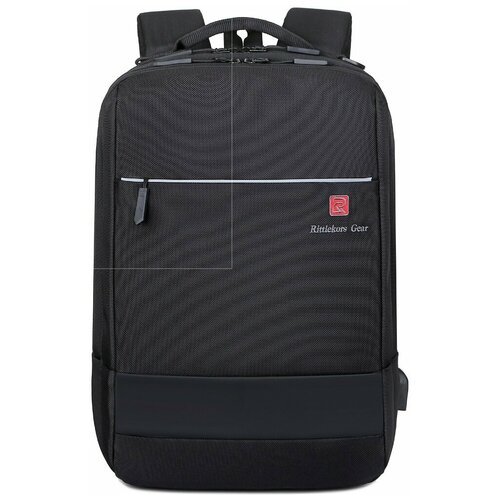 Рюкзак Rittlekors Gear для мужчин и женщин, 30л, с USB-выходом, антивор, 15,6 дюйма, черный