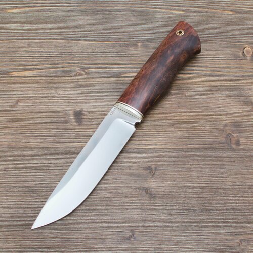 Нож туристический Урал Универсальный Elmax (порошковая сталь) Стабилизированная карельская береза коричневая Нейзильбер Ножи Lemax (Лемакс)