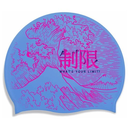 Шапочка для плавания HEAD HASHTAG Tokyo, Цвет - голубой/розовый; Материал - Силикон 100%