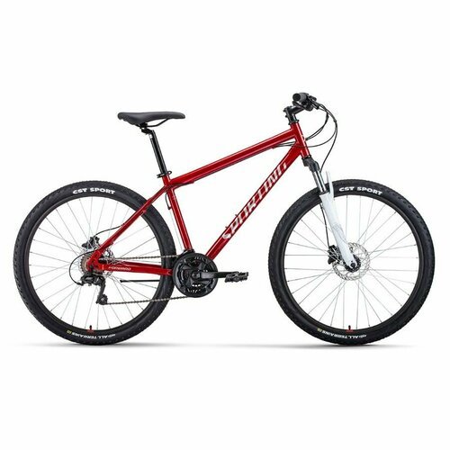 Велосипед взрослый горный Forward Sporting 27,5' 3.2 HD 2022 года рама 19' темно-красный серебристый