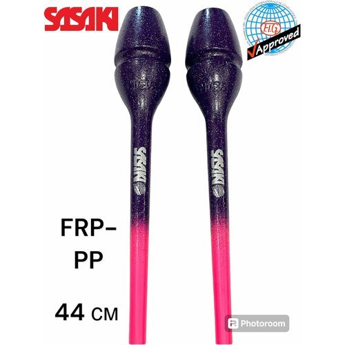 Булавы Sasaki STRM-34JKGH FRP x PP. Розовый-фиолетовый с блестками (Rubber Clubs) 44 см FIG