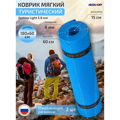 Коврик для спорта и туризма ISOLON Optima Light S8, 180х60 см синий