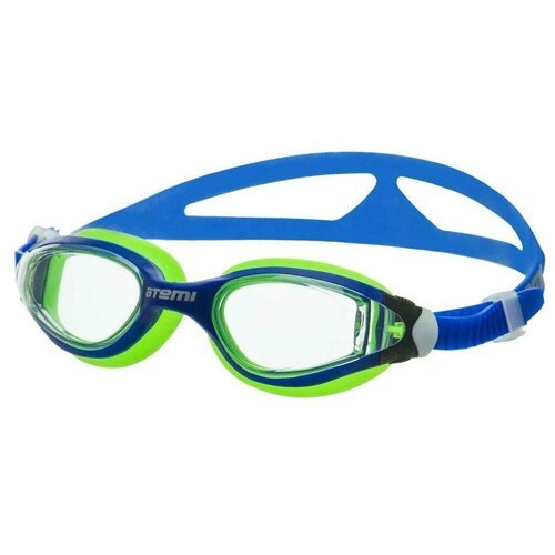Очки для плавания ATEMI B602/B601, синий/салатовый