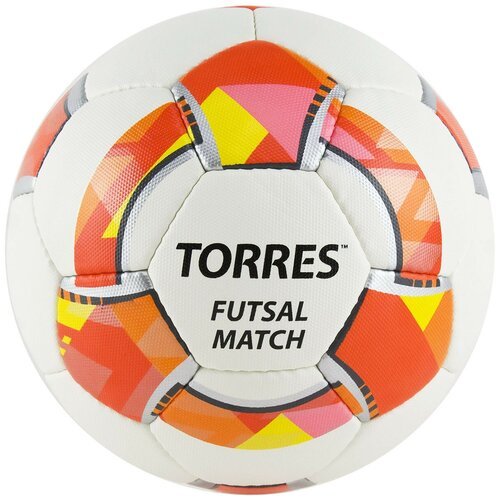 Мяч футзал. 'TORRES Futsal Match' арт. FS32064, р.4, 32 панели. PU, 4 подкл. слоя, бело-красный